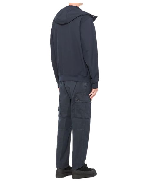 Stone Island Giacca Felpa con cappuccio e applicazione Compass Stone Island | K2S15Q100004S0B22V0020 NAVY BLUE